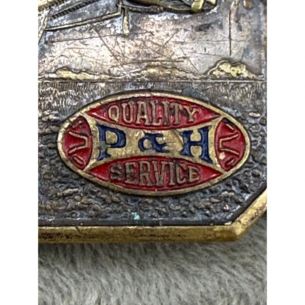 Vintage Construction Belt Buckle P&H Pawling Harnischfeger 